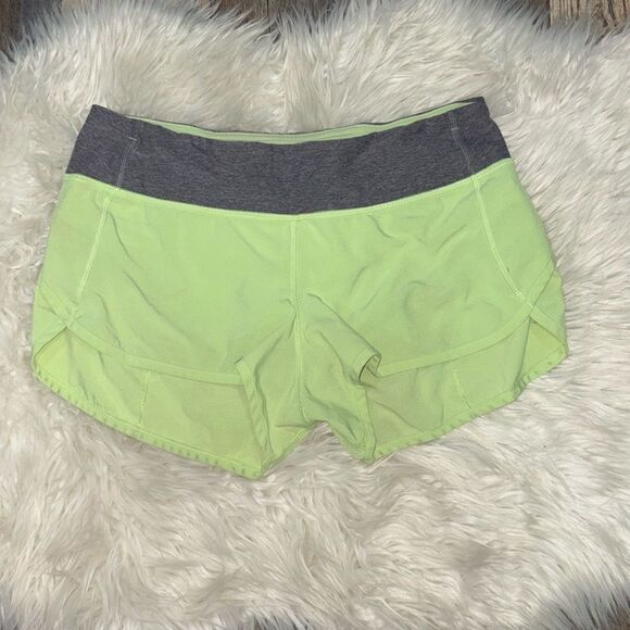 Lululemon Speed Up Short Chartreuse & Gray - Picture 1 of 5